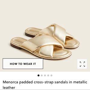 ✨✨J. Crew Metallic Gold Leather Sandals